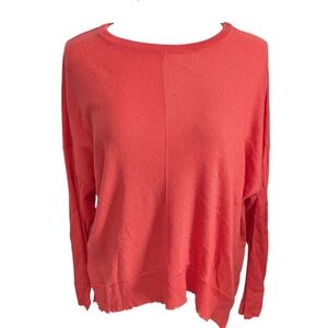 KERISMA Women Sweater S/M Coral Asymmetrical Hem Lagenlook Minimalist Wool Blend